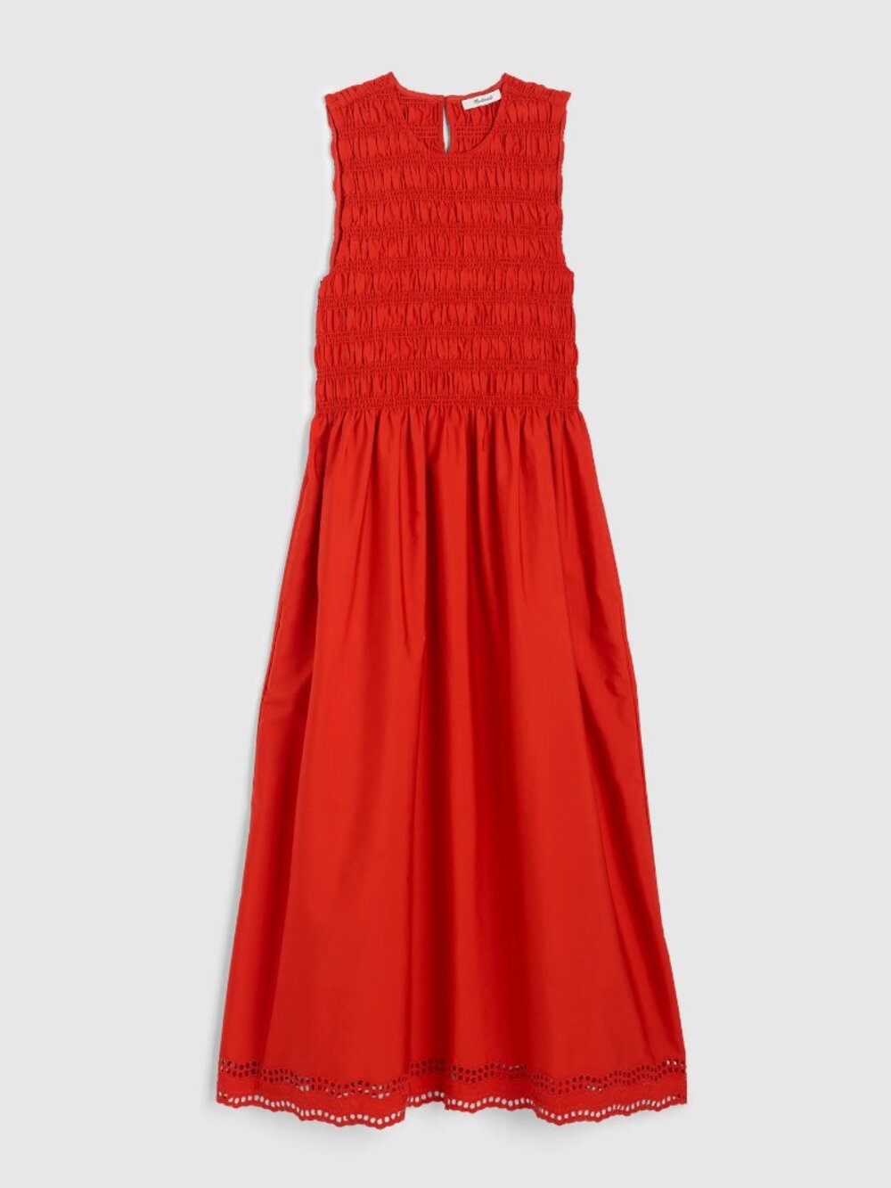 NWT Madewell Embroidered Melody Smocked Midi Dress